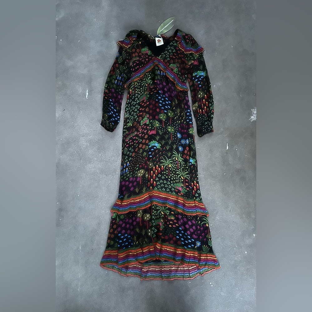 NWT Farm Rio Fruit Garden Maxi Dress Fruit Garden Size Small Bohemian Colorful - Picture 3 of 7